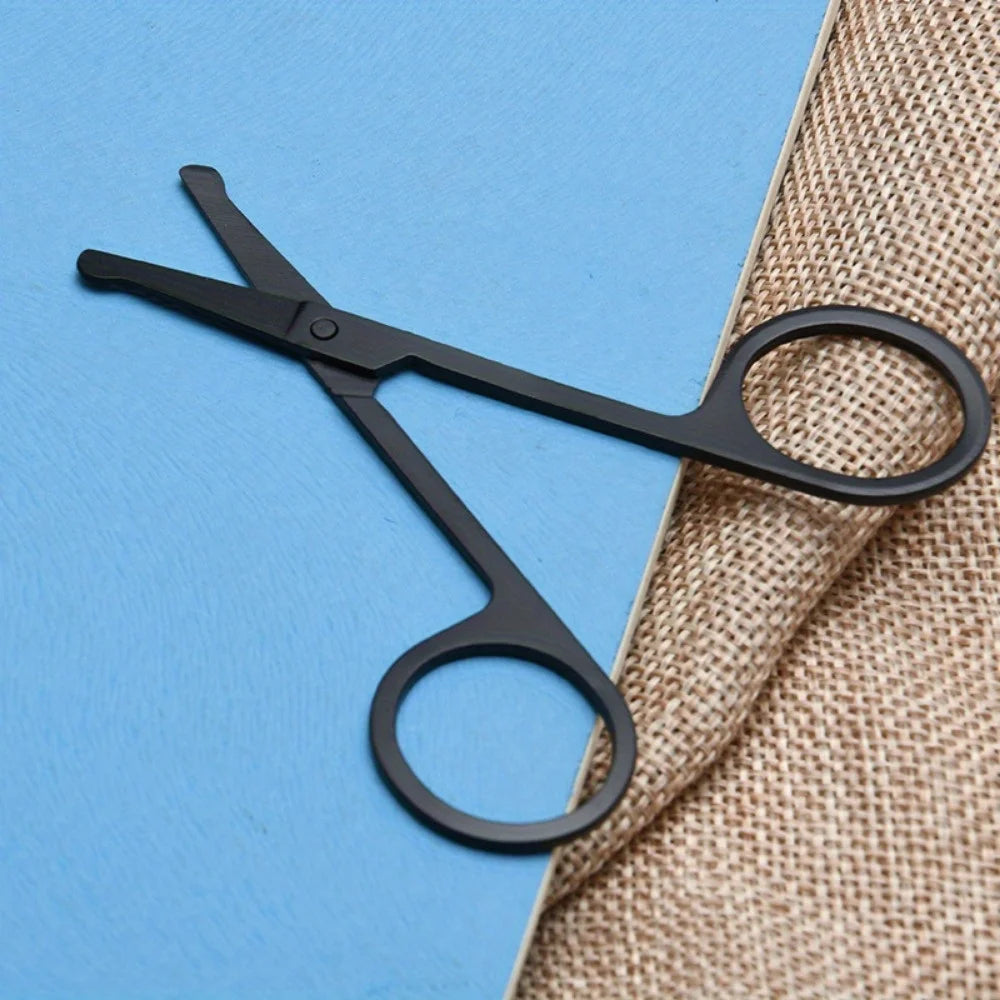 Safe Round-Head Stainless Steel Nose Hair Scissors