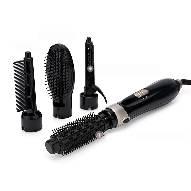 4-in-1 Rotating Ionic Hot Air Brush Hair Dryer Styler