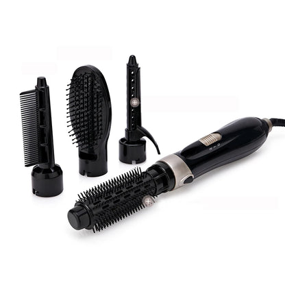 4-in-1 Rotating Ionic Hot Air Brush Hair Dryer Styler