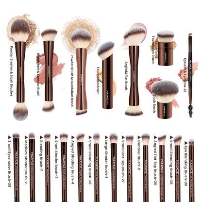 20-Piece Double-Ended Pro Makeup Brush Set