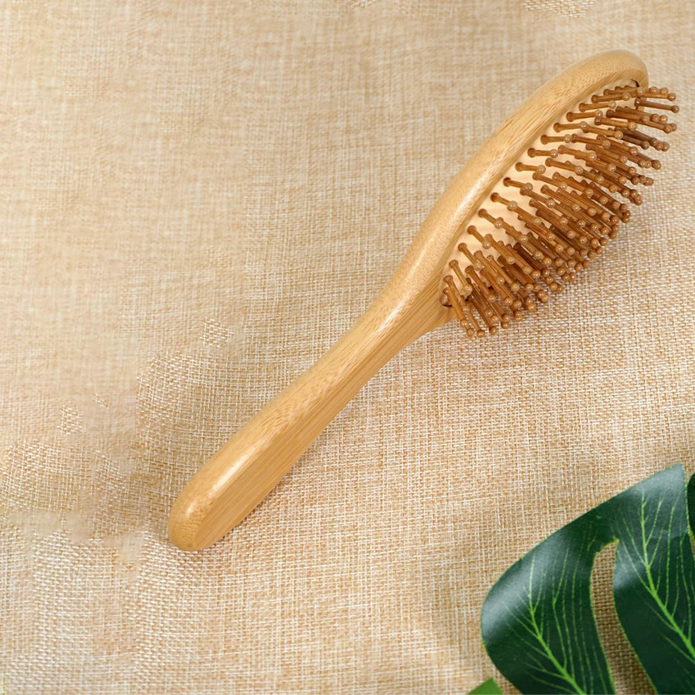 Premium Bamboo Hair Brush Set