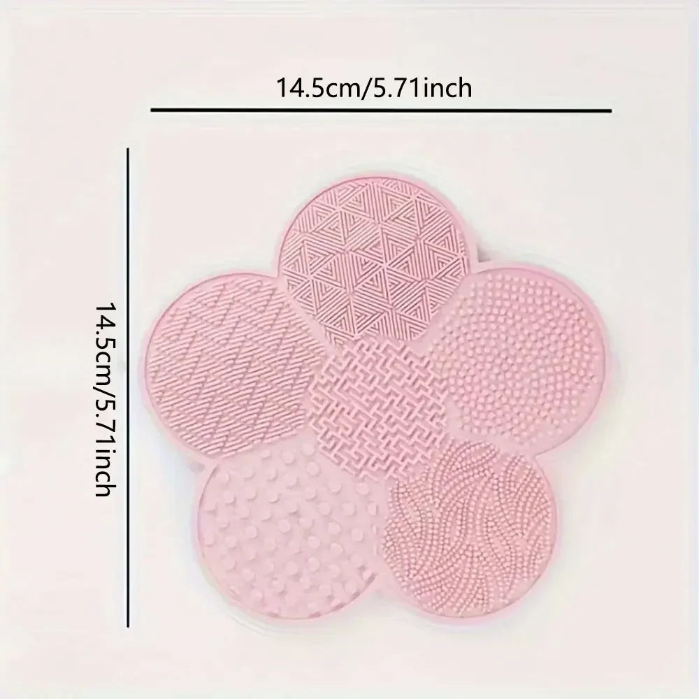 Flower-Shaped Silicone Makeup Brush Cleaning Mat