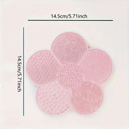 Flower-Shaped Silicone Makeup Brush Cleaning Mat