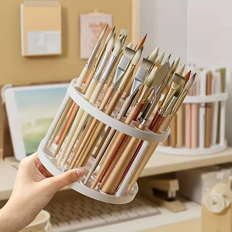 Rotating Multi-Functional Cosmetic Brush Storage Rack