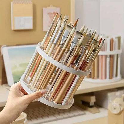 Rotating Multi-Functional Cosmetic Brush Storage Rack