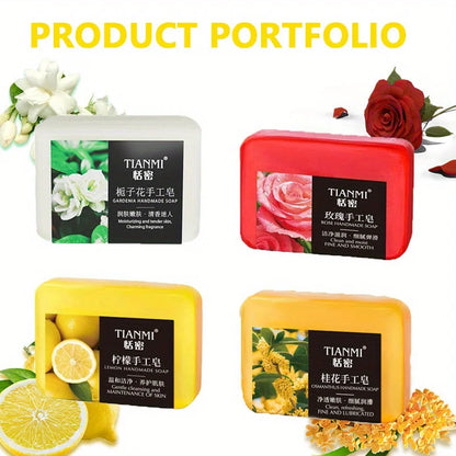 4-Piece Fruit and Floral Shower Bar Set