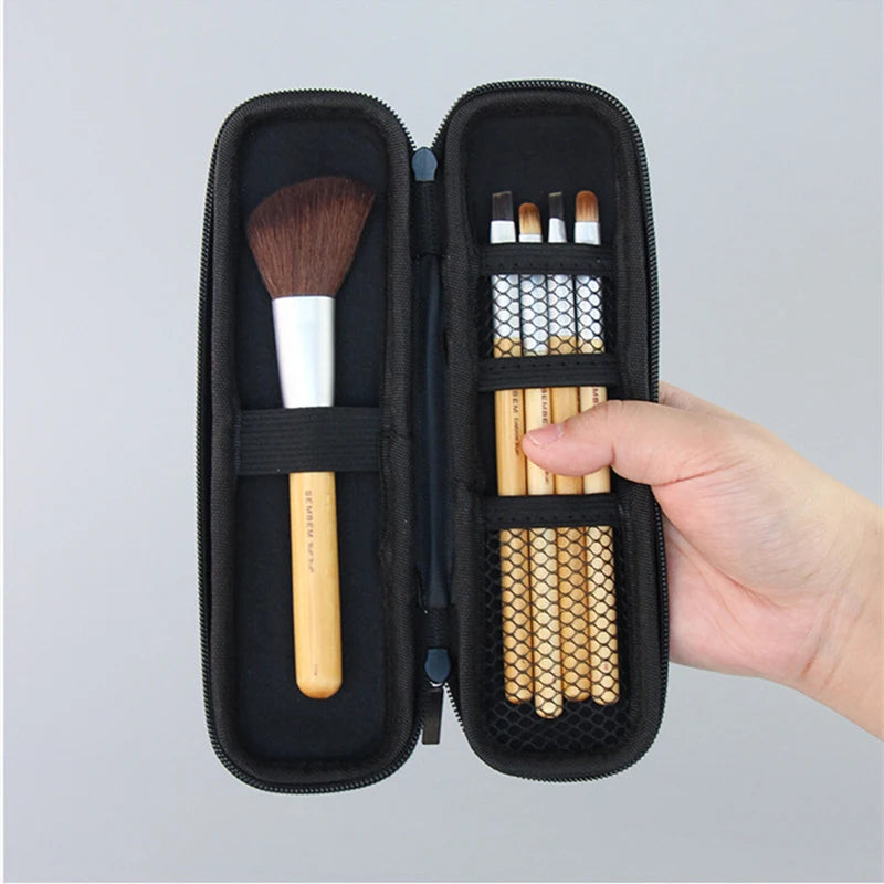 Long Zipper Travel Makeup Brush Bag