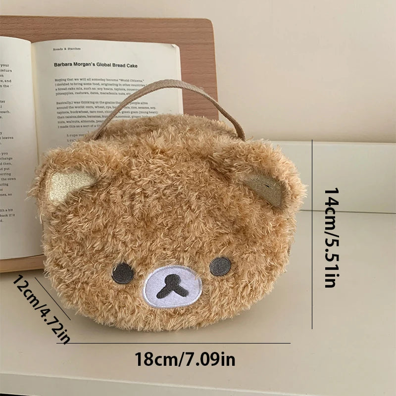 Plush Anime Bear Cosmetic Bag