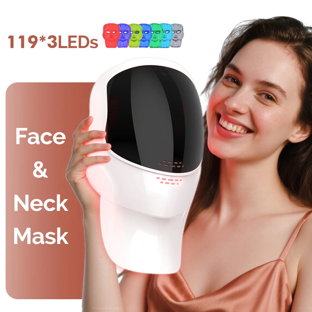 Wireless 7-Color LED Face Neck Mask