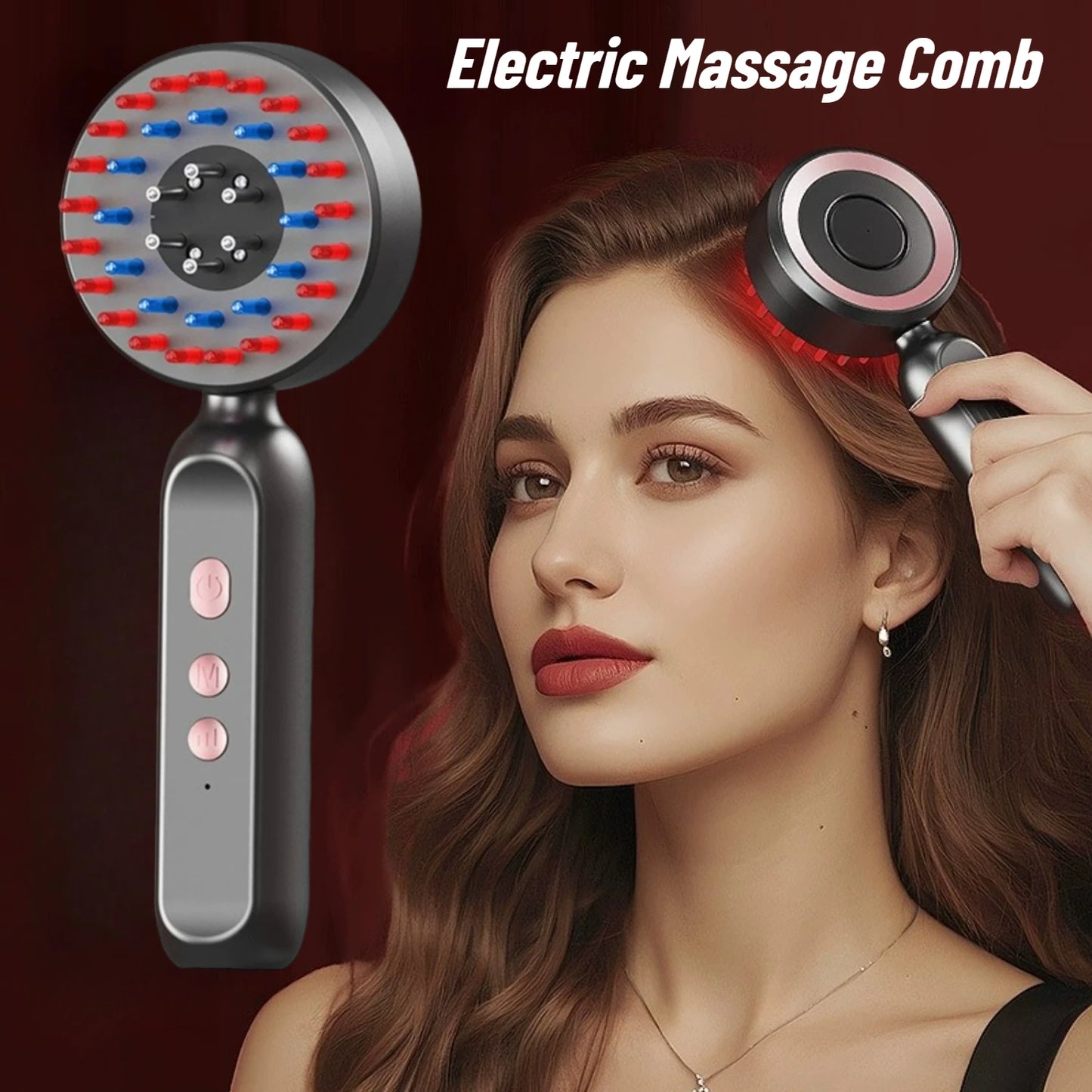 Electric Red Light Vibration Scalp Massage Comb for Hair Growth