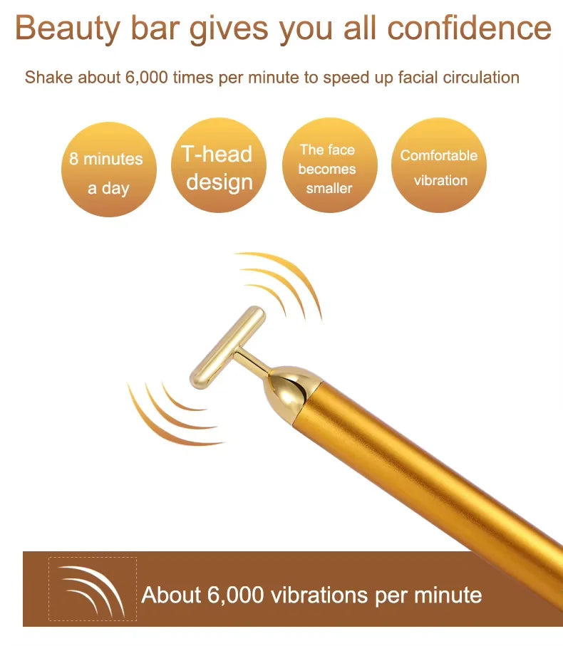 Golden Vibrating Facial Lift Beauty Bar