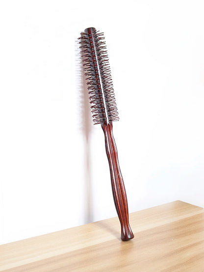 Wooden Anti-Static Diamond-Pattern Curling Comb