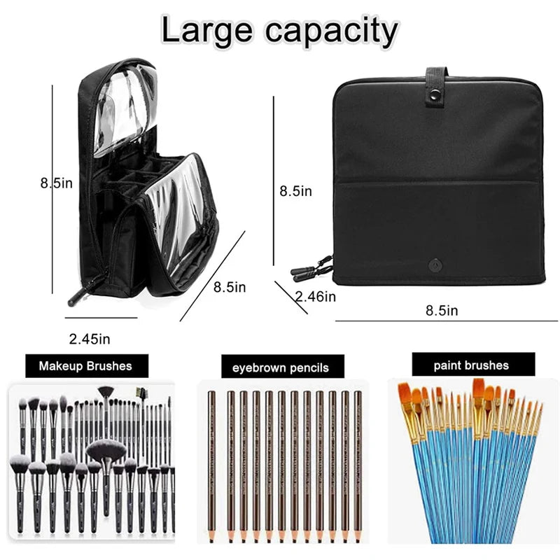 Stand-Up Makeup Brush Storage Bag