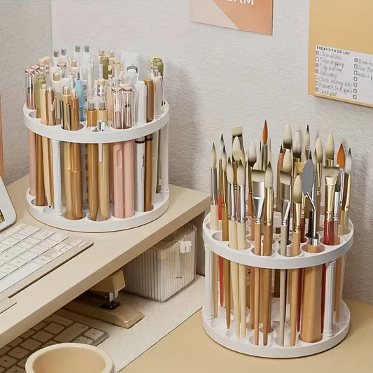 Rotating Multi-Functional Cosmetic Brush Storage Rack