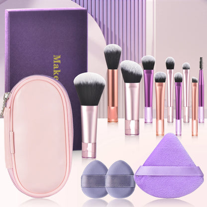 Mini Travel Makeup Brush and Puff Set