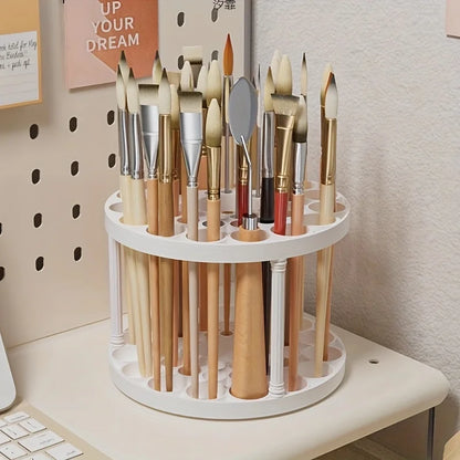 Rotating Multi-Functional Cosmetic Brush Storage Rack