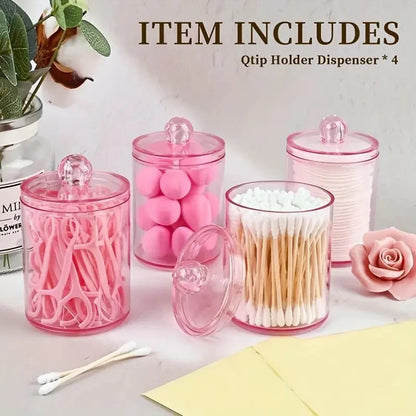 Transparent Acrylic Cotton Swab Storage Box