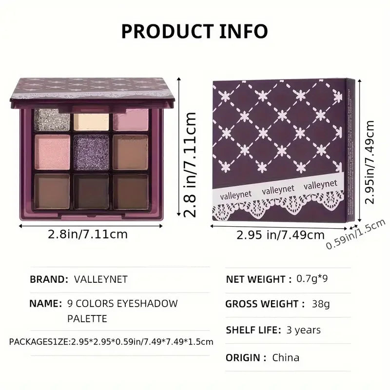 9-Color Purple Eyeshadow Palette