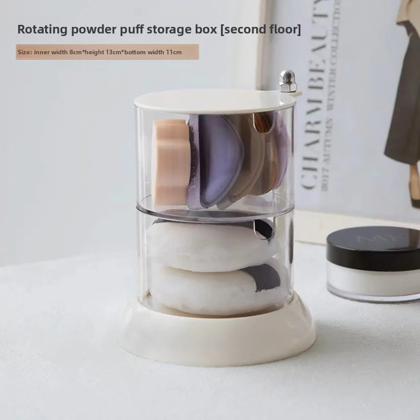 Rotating Dustproof Puff Storage Box