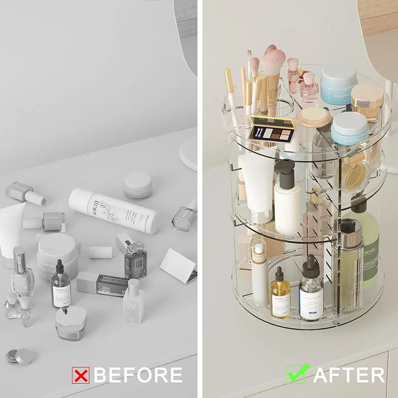 360° Rotating Makeup Organizer