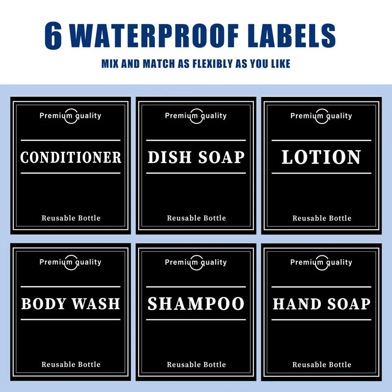 Reusable 500ml Amber Soap Bottle Set