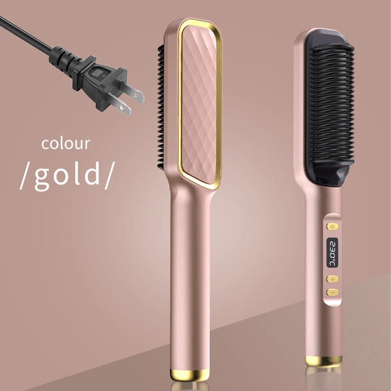 Electric Hot Comb Straightening Brush