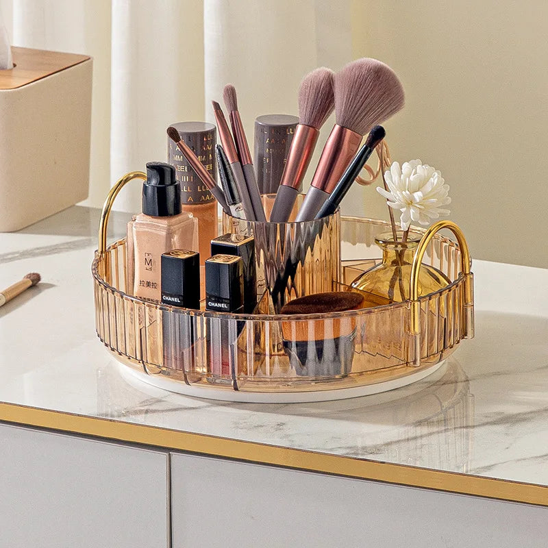 360° Rotating Transparent Makeup Organizer