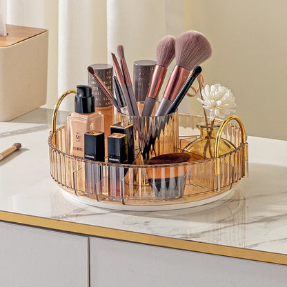 360° Rotating Transparent Makeup Organizer