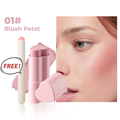 Six-Color Matte Heart Blush 3-in-1 Stick