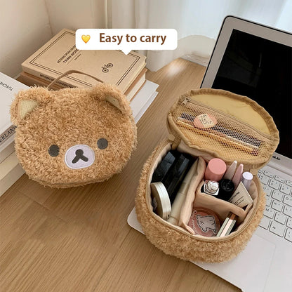 Plush Anime Bear Cosmetic Bag