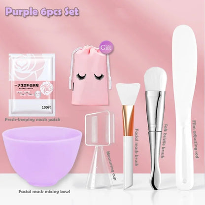 Silicone Facial Mask Brush and Mixing Bowl Set