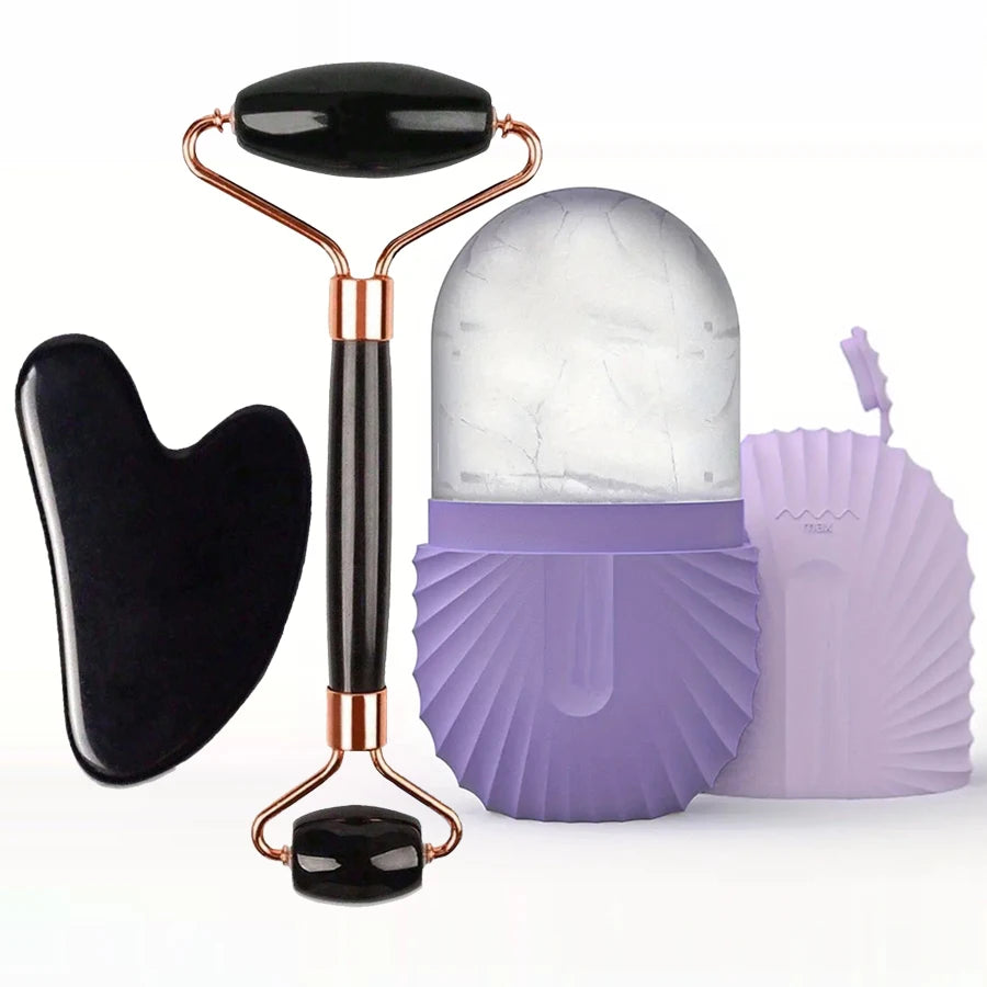 Ice Facial Roller and Gua Sha Set