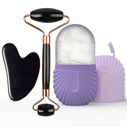 Ice Facial Roller and Gua Sha Set