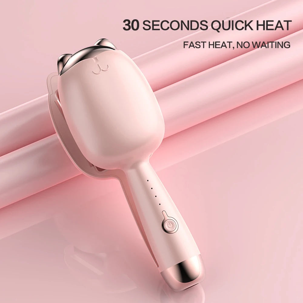 Professional Purple Egg Roll Dual-Barrel Hair Waver Curling Iron