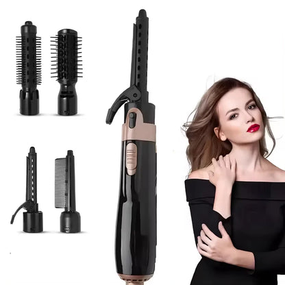 4-in-1 Salon Hot Air Brush Blow Dryer and Curler Set