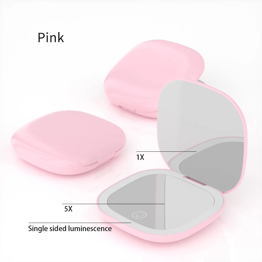 Foldable LED Pocket Makeup Mirror