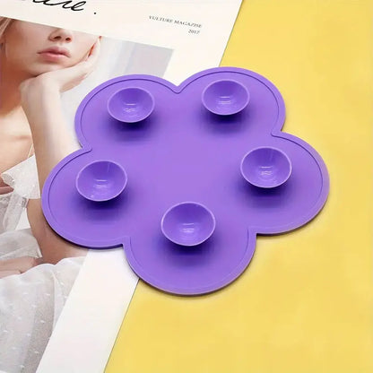 Flower-Shaped Silicone Makeup Brush Cleaning Mat