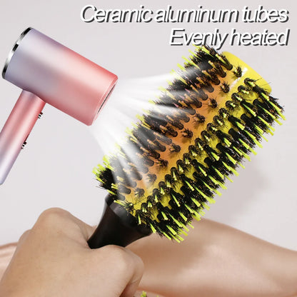Volumizing Roller Brush with Boar Nylon Bristles