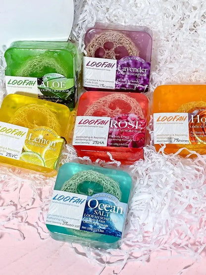 Handmade Loofah Rose Essential Oil Soap