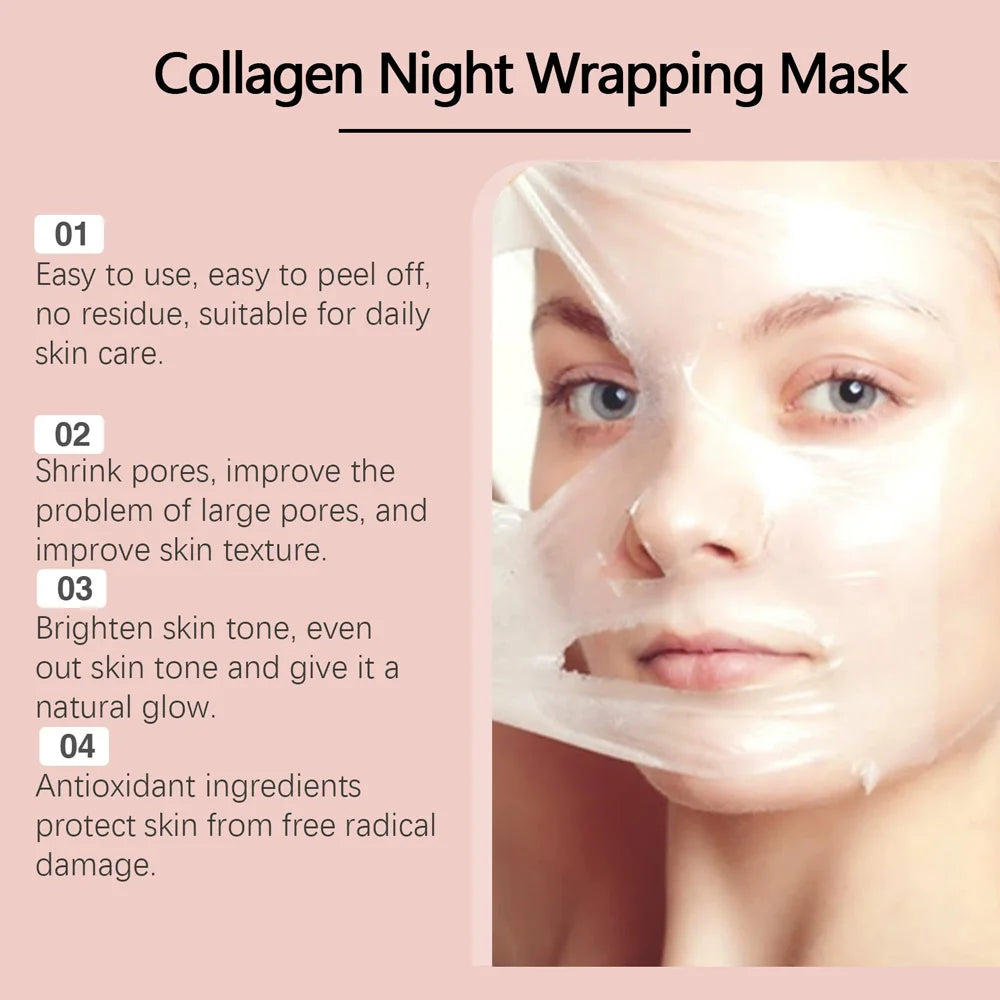 Korean Collagen Overnight Peel-Off Hydrating Wrapping Facial Mask Set