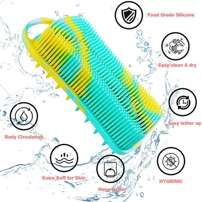 Double-Sided Silicone Shower &amp; Scalp Brush