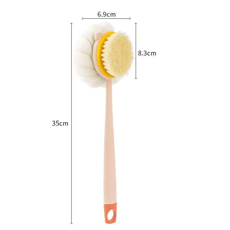 Long-Handle Loofah Back Scrubber Brush