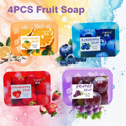 4PCS Fruit Jelly Soap Set