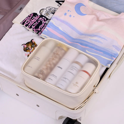 Large-Capacity Semi-Transparent Makeup Bag