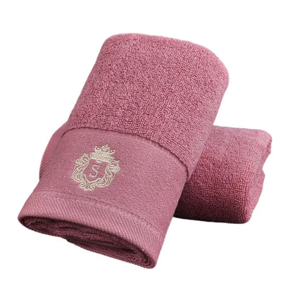 Christmas Red Embroidered Cotton Bath Towel Set