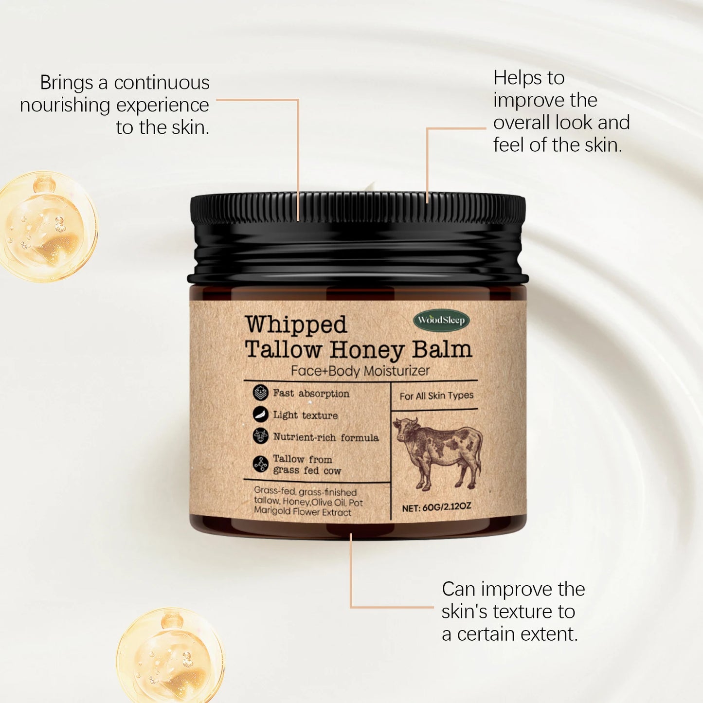 Whipped Beef Tallow Honey Balm