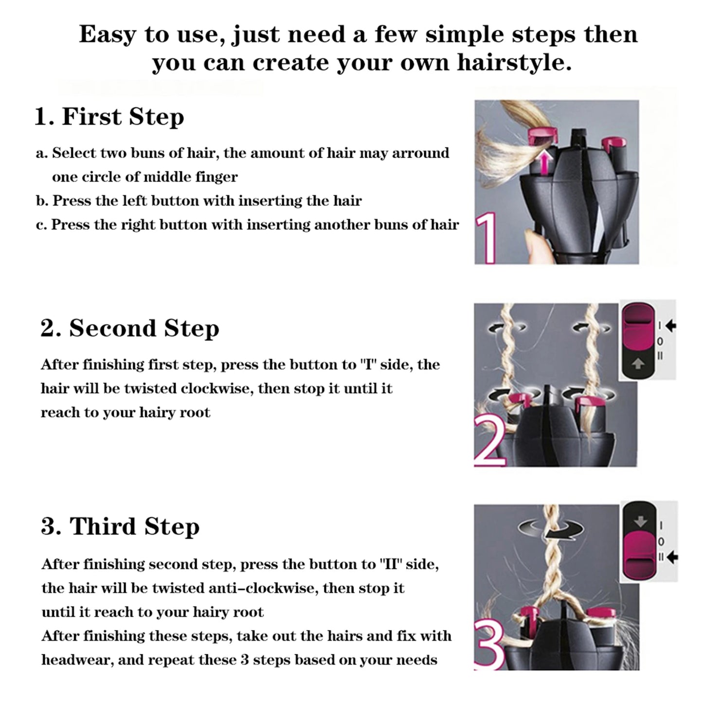 Electric Automatic Hair Braider Quick Twist Styling Machine Tool