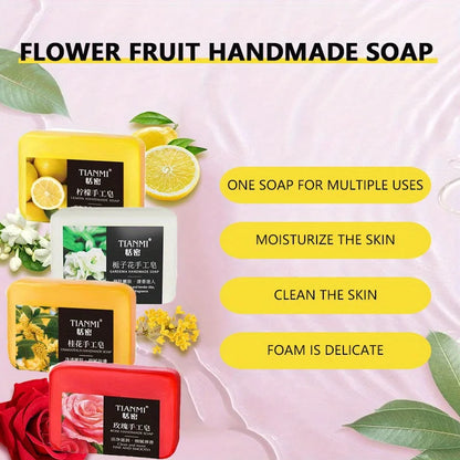 4-Piece Fruit and Floral Shower Bar Set