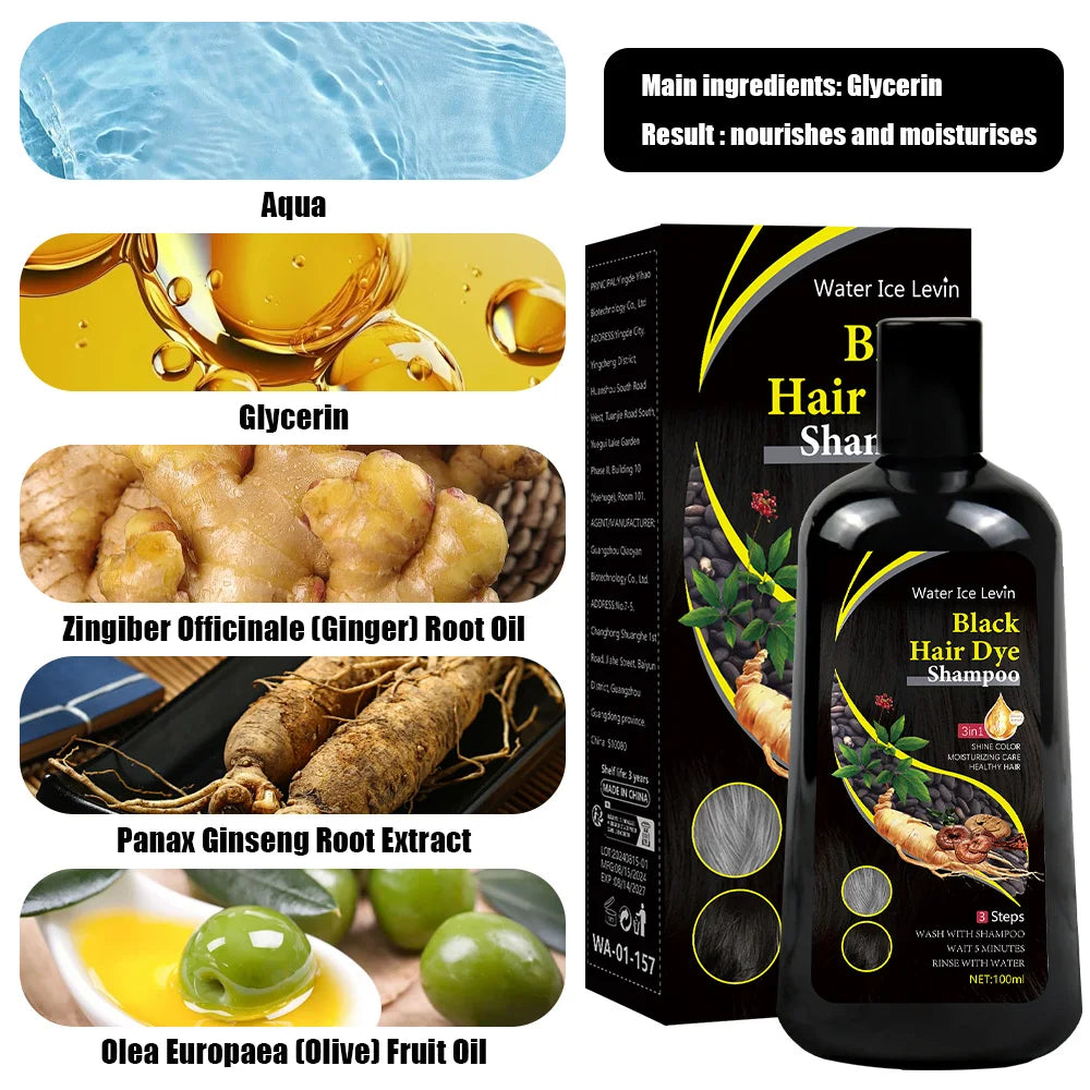 Organic Black Hair Dye Shampoo