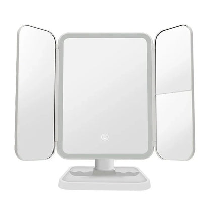 Trifold LED Makeup Mirror